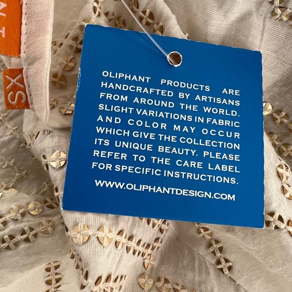 Oliphant White Shift Dress Gold Sequin & Tassels - Picture 8 of 10